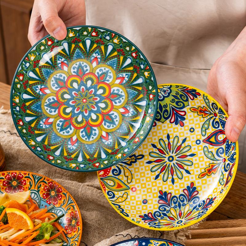 16cm Ceramic Plate Household Small Plate Fruit Plate Dessert Plate Flat Plate Bone Spit Plate