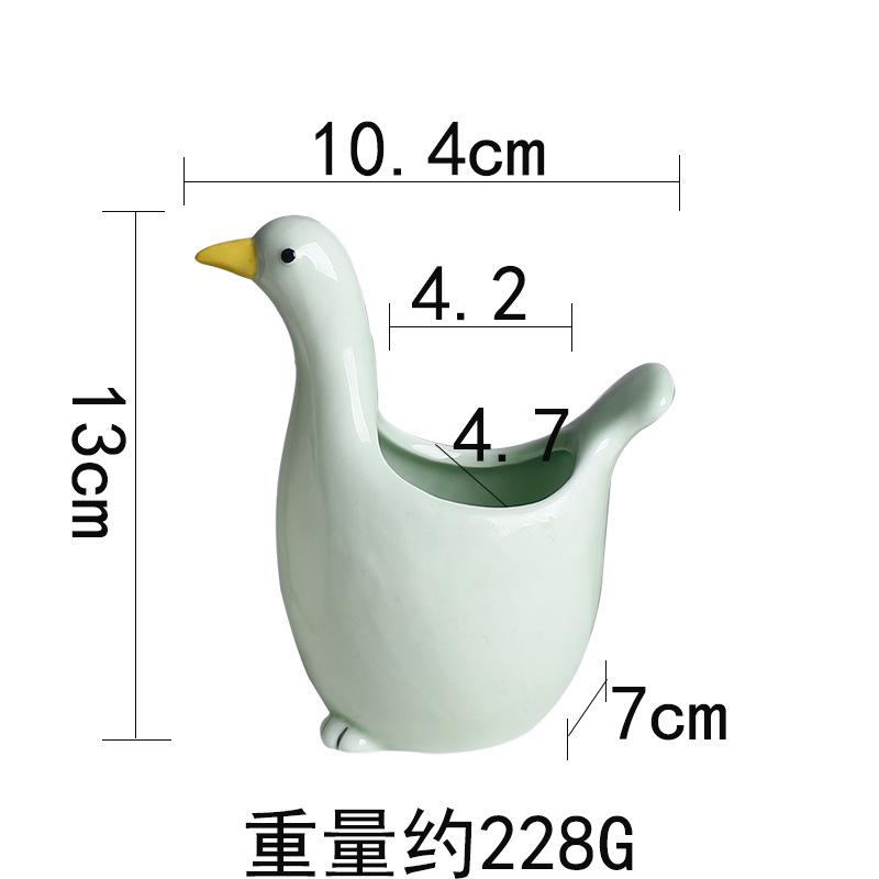 Cute Cartoon Seagull Shape Succulent Flower Pot Ceramic Breathable Cactus Green Plant Flower Pot Tabletop Ornament