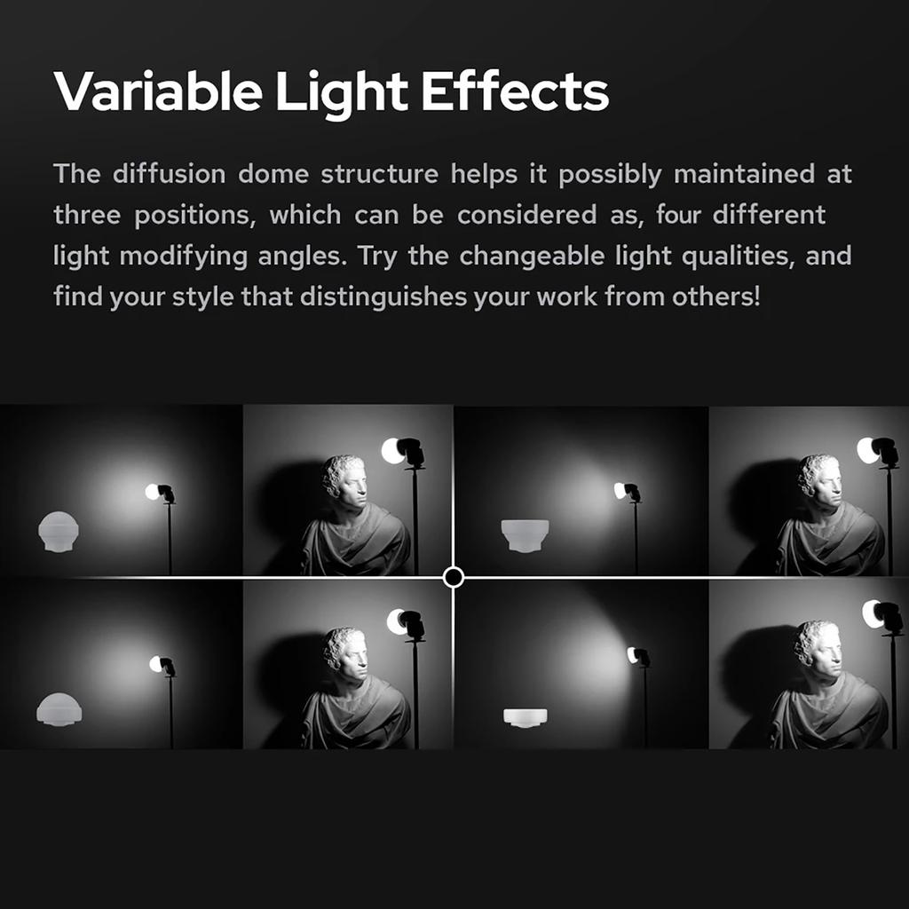 Diffusion Dome Flash Diffuser Modifier for V1 Series Flashes AD100PRO AD200PRO Excellent Light Softening Effects