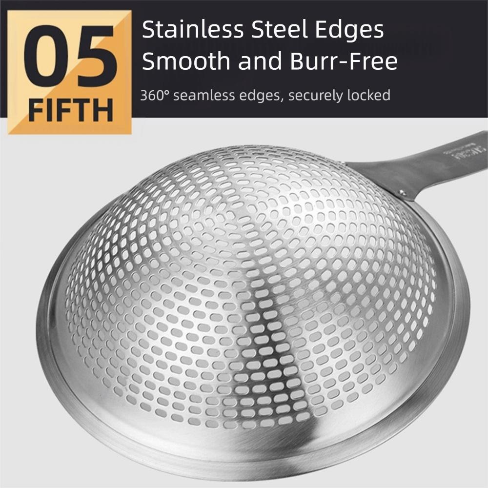 Stainless Steel Kitchen Draining Scoop Reusable Oil Colander Spoon Hot Pot Colander  Pasta Drainage