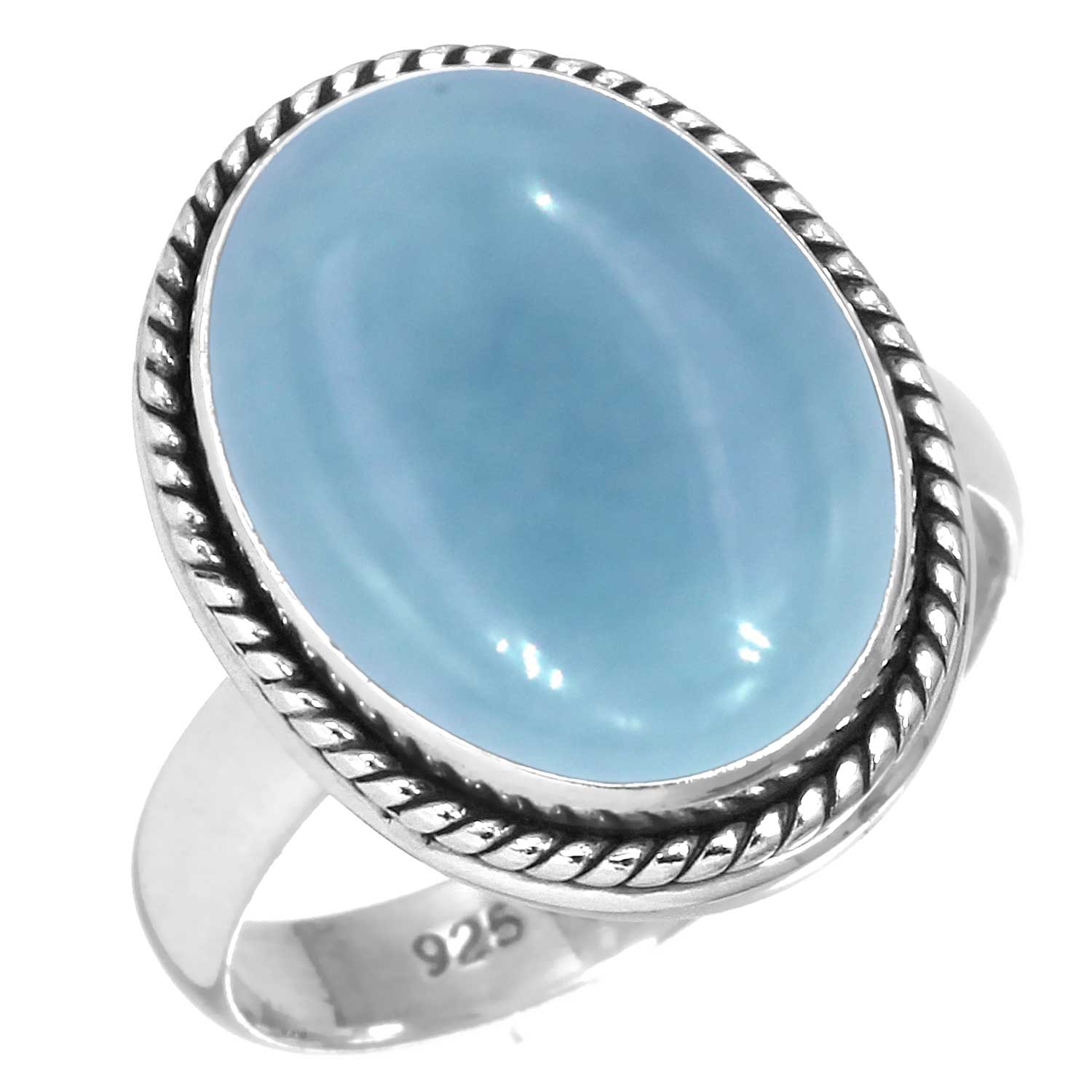 

Кольцо из стерлингового серебра 925 пробы Женское с драгоценным камнем Ручной работы Ювелирное изделие Пасхальный подарок Амазонит Ангелит Голубой опал Ботсванский агат Мохавский азурит Хризоколла Винтаж 10