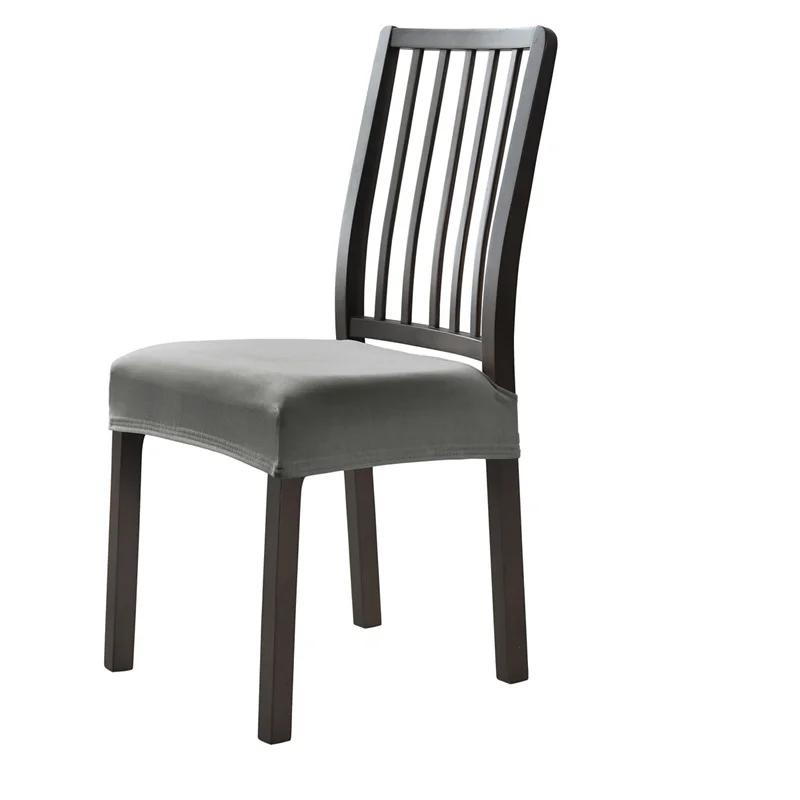 1Pc Solid Color Velvet Dining Chair Seat Cover Classic Chair Covers Removable Anti-Dirty Chair Cushion Slipcovers For El Home