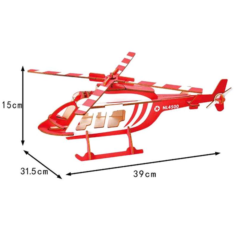 3D Wooden Jigsaw Puzzle Airplane Model DIY Educational Toy for Students