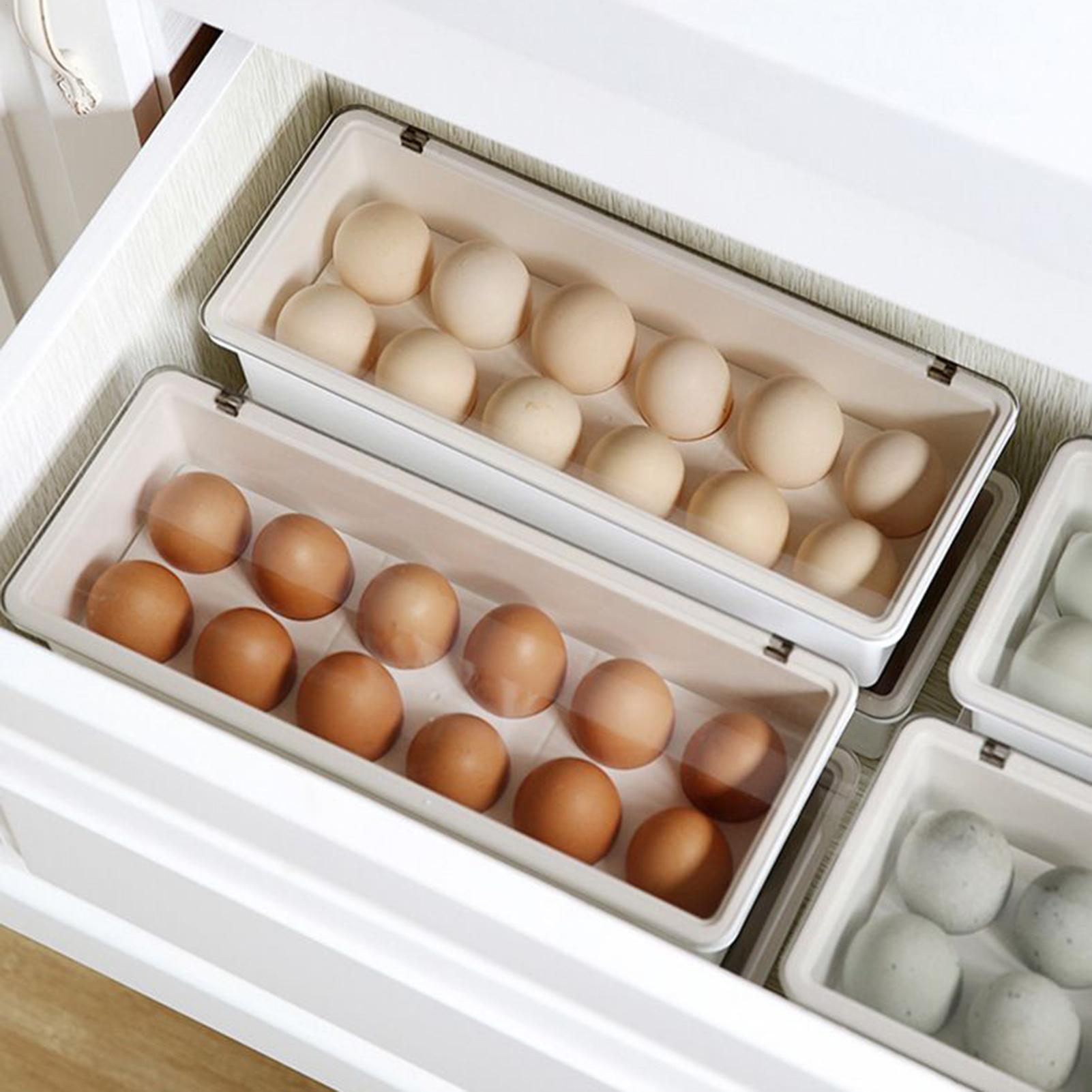 

Egg Container For Refrigerator 12-Grid Egg Holder Countertop Storage Container Storage Box Organizer With Lid For Fridge Kitchen China Mainland