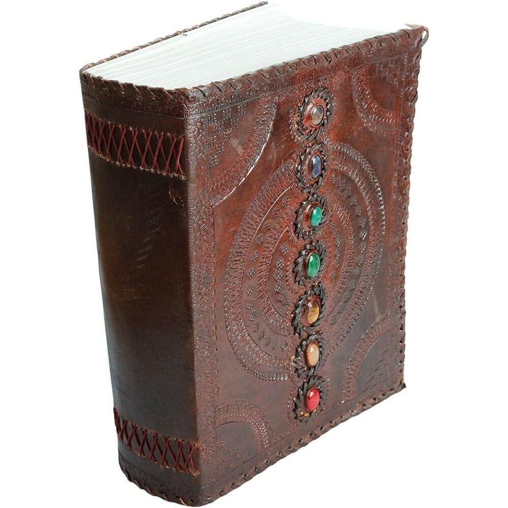. Journal Seven Stone Leather Notebook Blank Handmade Book Sketchbook