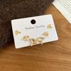 Real gold electroplated silver needle zircon pony stud earrings set natal year fashionable versatile earrings light luxury high-end earrings