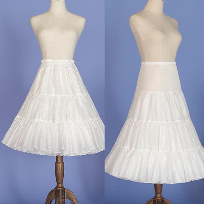 A-line Petticoat Crinoline Slips Wedding Accessories White Tutu Skirt 50s Vintage Puffy Underskirt for Lolita Costume