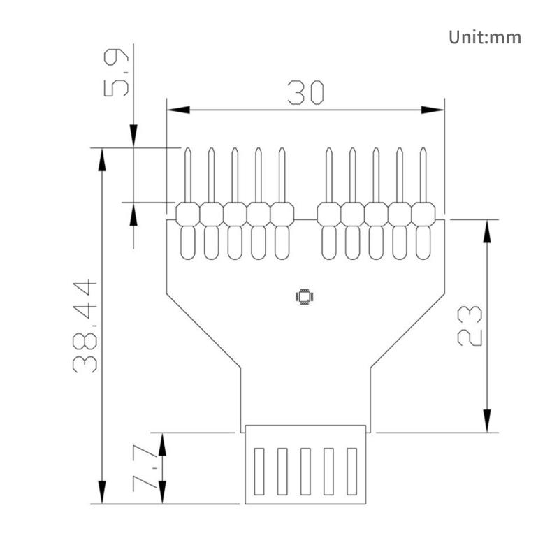 Double 9Pin USB2.0 Header Splitter Adapter With AntiInterference Design For PC DIY Assembly For Keyboards Mouse