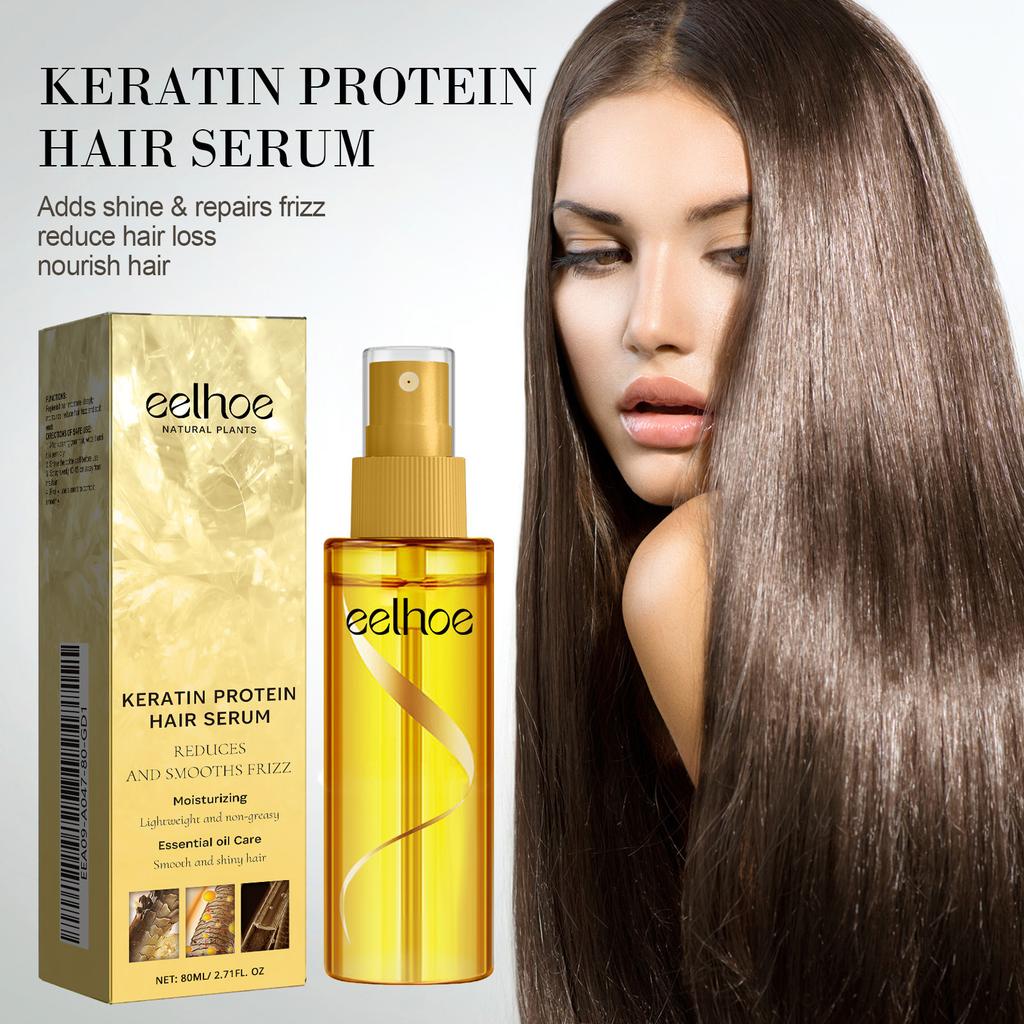 EELHOE Keratin Hair Repair Spray Smoothing Leave-in Conditioner Anti-Frizz Treatment Damaged Hair Care Moisturizing 200ml
