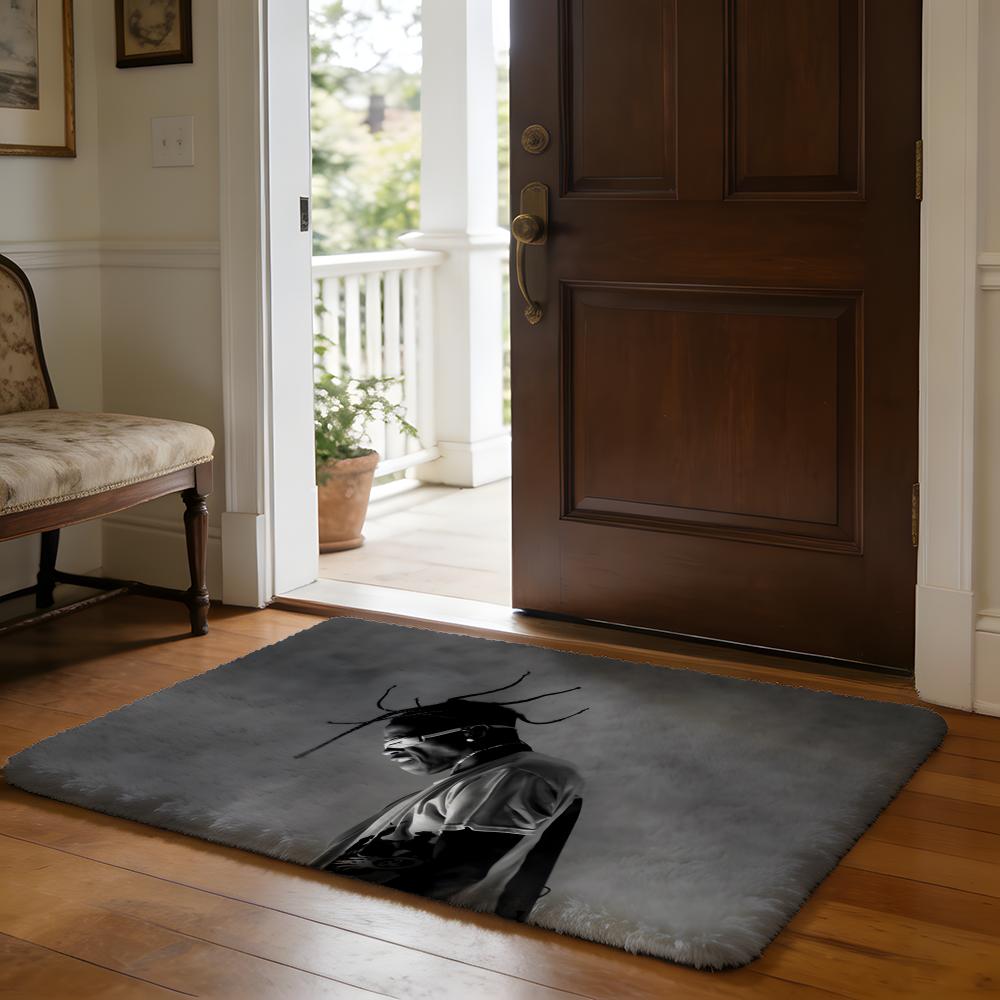 Rapper TTravis SScott Floor Mat Soft Flannel Absorbent Mat Non-Slip Rug Home Bedroom Bathroom