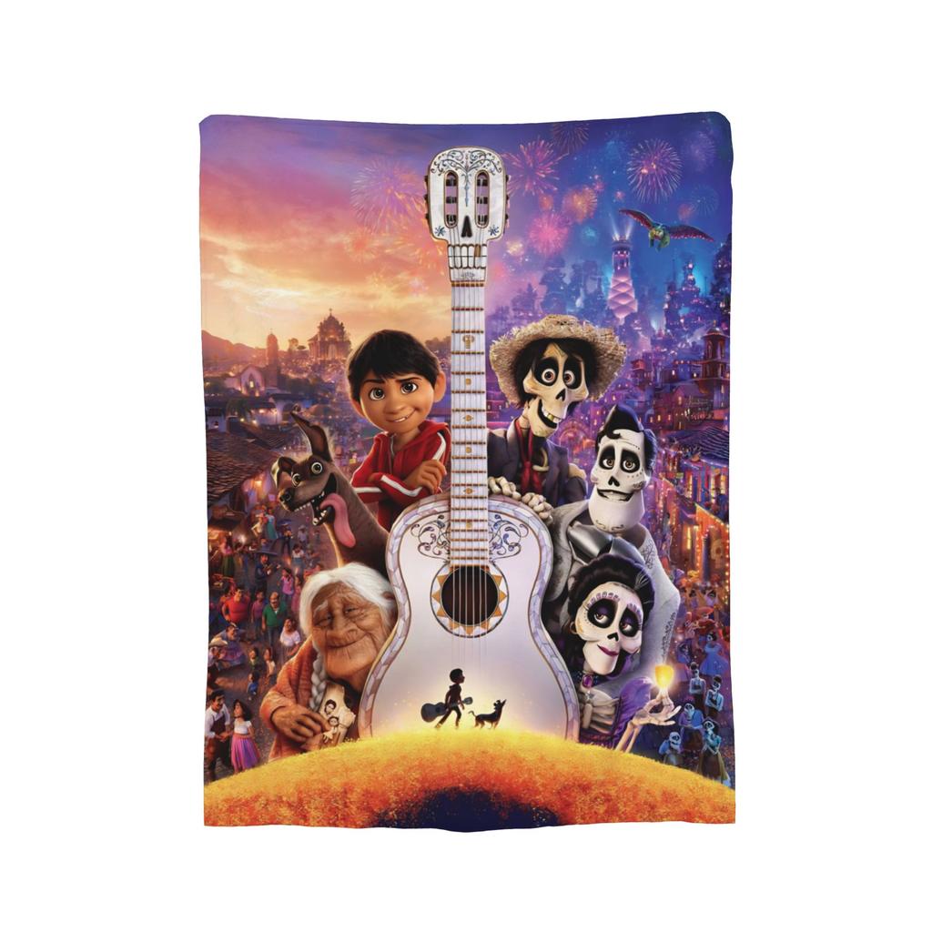 Cartoon Coco Day of The Dead Knitted Blankets  Plush Throw Blankets Bedding Couch Decoration Soft Warm Bedspreads,