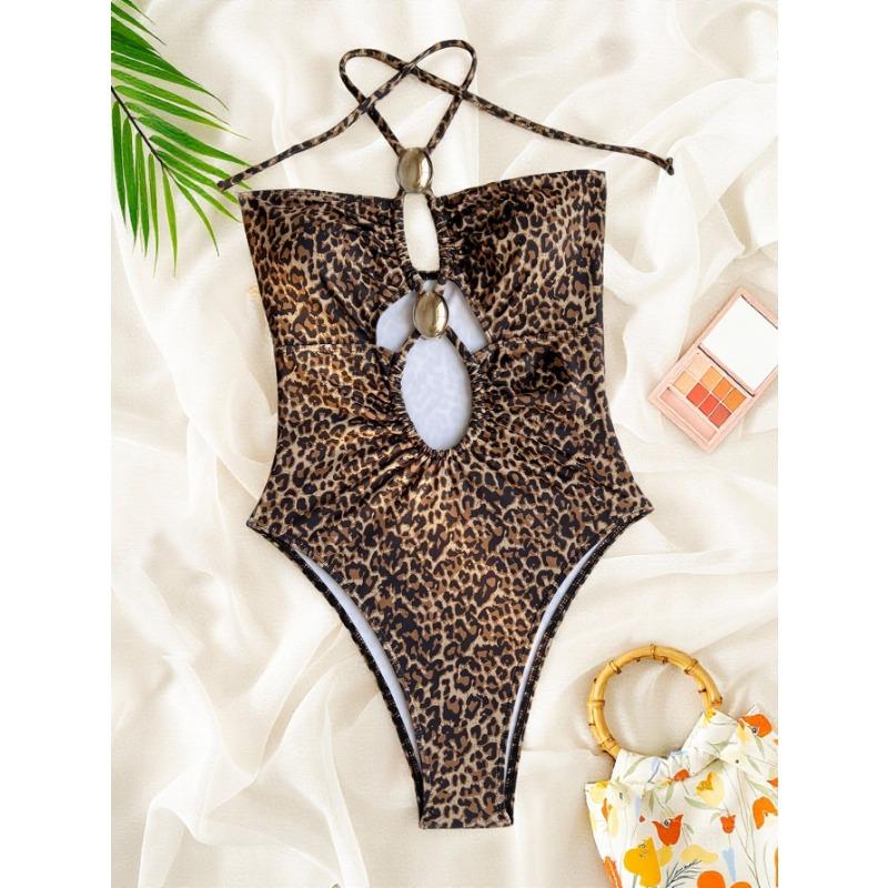 Women Sexy Solid Color Backless One Piece Swimming Swimsuit