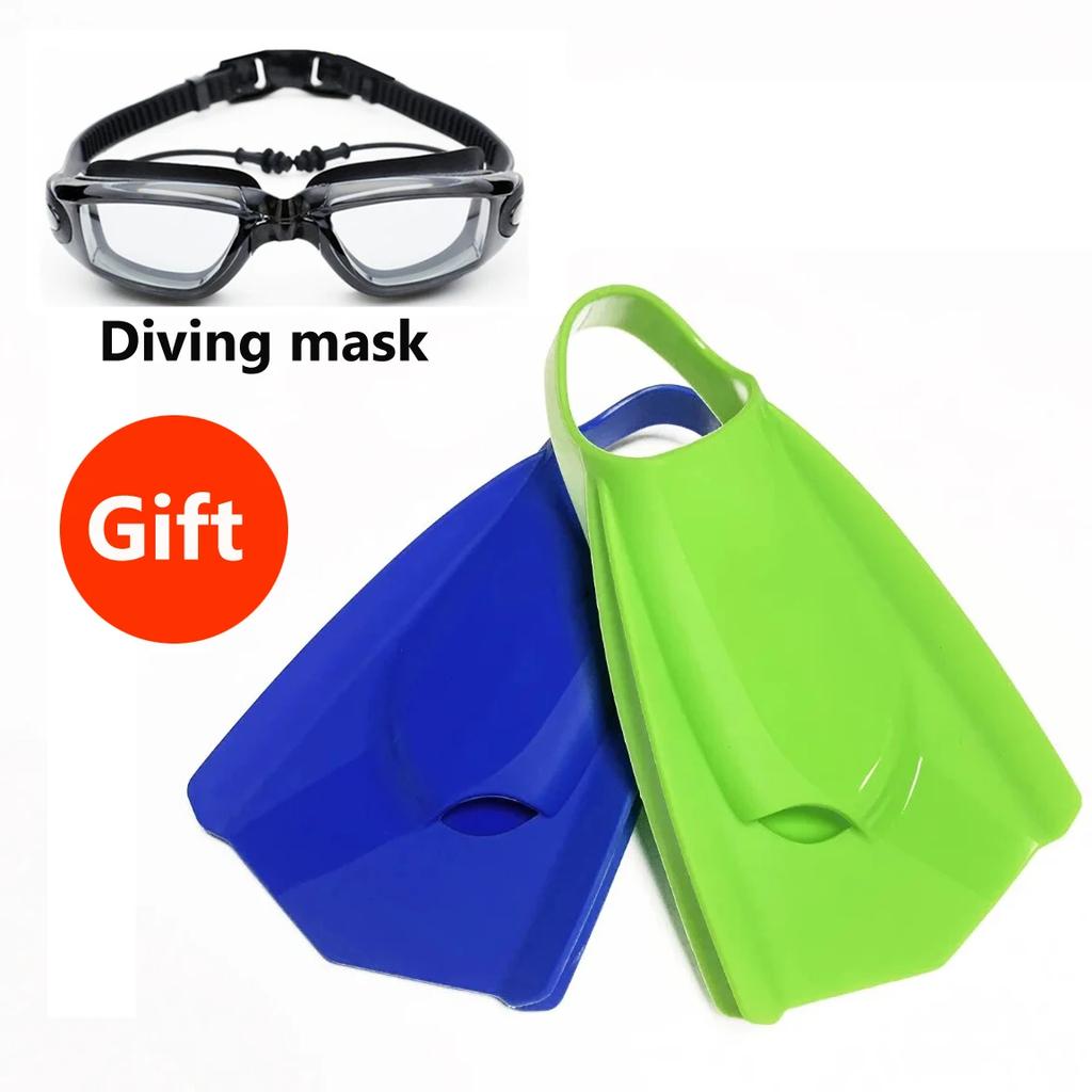 Adult Professional Swimming Fins Freestyle Silicone Short Fins for Swimming Diving Training Frog Kick Propulsion