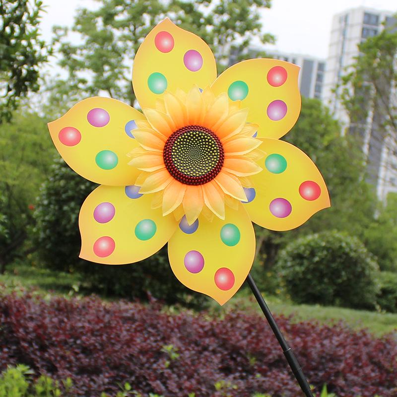 36CM Children's Seven-Color Sunflower Pinwheel Toy - Outdoor Decoration