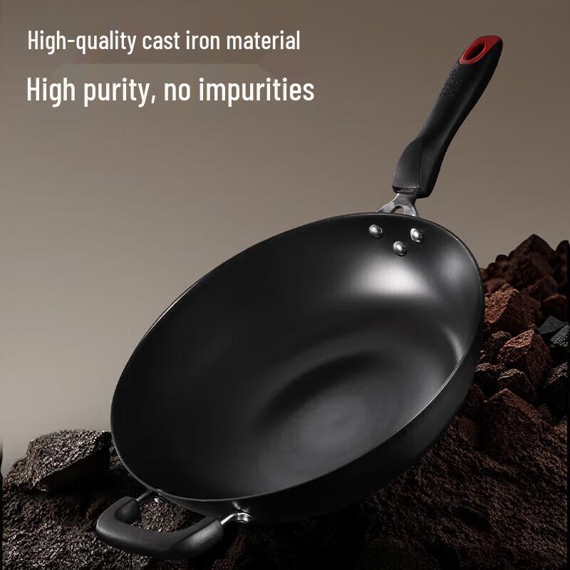 COOKER KING 32cm Rust-Resistant Cast Iron Wok