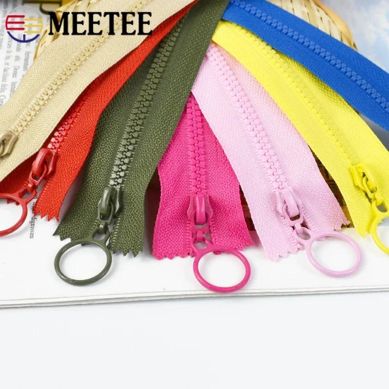 5/10/20Pcs Meetee 25/60cm 3# Resin Zippers Close/Open End Zipper for Clothes Bags Ring Puller Zip Garment Sewing Accessories