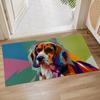 Bunter Beagle Hund Innen Türvorleger, Teppich für Eingangsbereich, Wohnzimmer oder Badezimmer, Rutschfester Türvorleger, Tier-Them Home