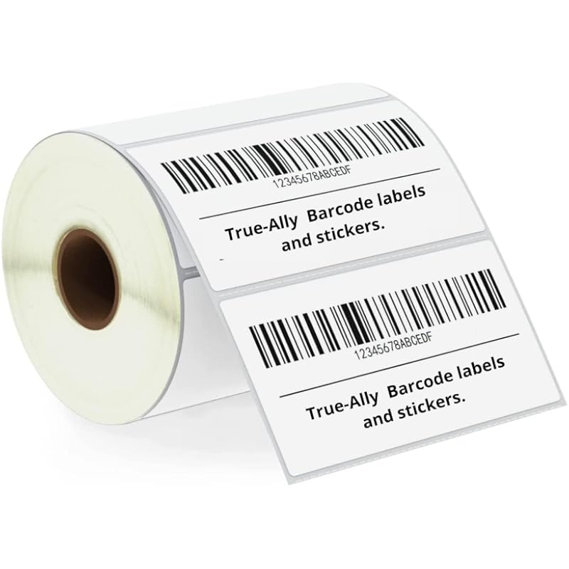 True-Ally 100x50 Direct Thermal (DT) Barcode Label Sticker - 4 X 2 Inches - 100mm X 50mm - 1000 Labels Per Roll - White