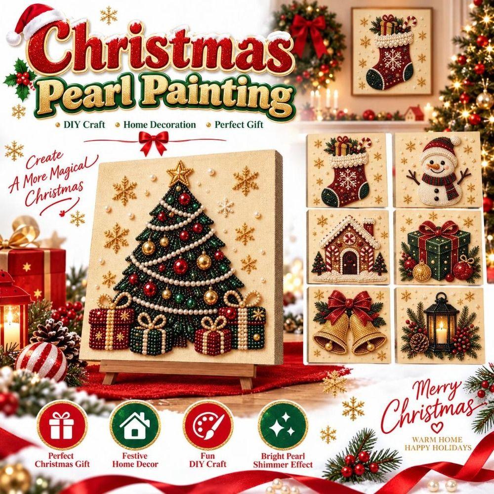DIY Craft Kit Christmas Diamond Collage 2D Flat Beaded Picture Christmas Decoration