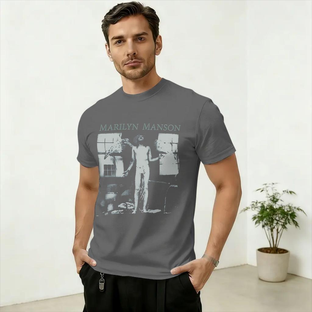 Marilyn Unisexson Band Holy Wood Cotton TShirt For Couple Beach Vintage TShirts Crew Neck Trendy Cool Tees Oversized Tops