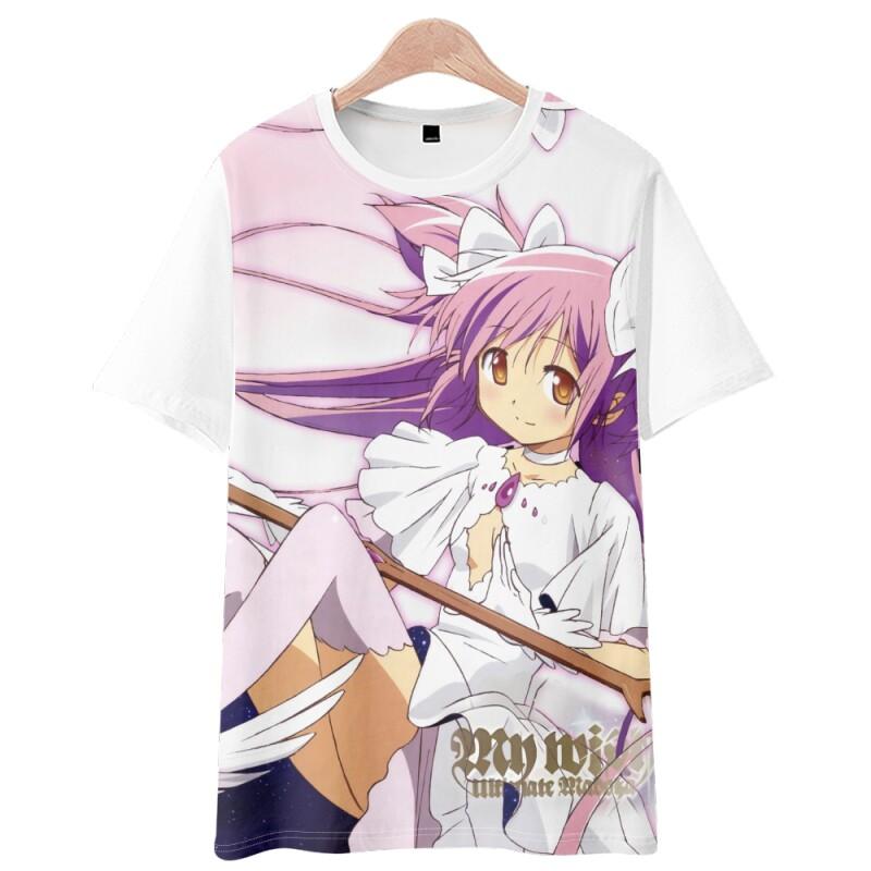 Anime Puella Magi Madoka Magica 3D Print T Shirt Women Men Akemi Homura Kaname Madoka Cosplay Short Sleeve Graphics Tees