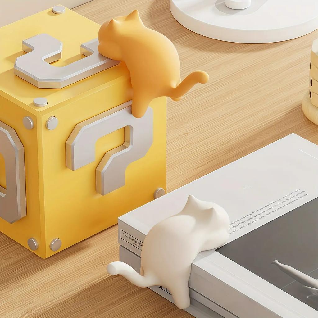 1/4pcs Cute Cat Desktop Hook,No Drill Needed In INS Style-Multi-Functional Holder for Keys,Backpacks,Cables&Cups|Office Storage