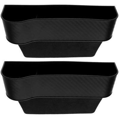Autositz-Spalt-Organizer Aufbewahrungsbox Schwarz 25.80X16.40X7.50CM Multifunktional Konsolen-Seite 2 Stück