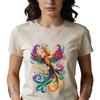 Colourful Phoenix Tee | Boho Mythical Bird | Fantasy Rainbow Graphic Tee