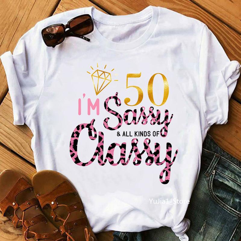 

Fabulous At 50Th/60Th Graphic Print T-Shirt Women s Clothing Funny High Shoe Tshirt Femme Summer Fashion T Shirt Female Tops XXXL білий