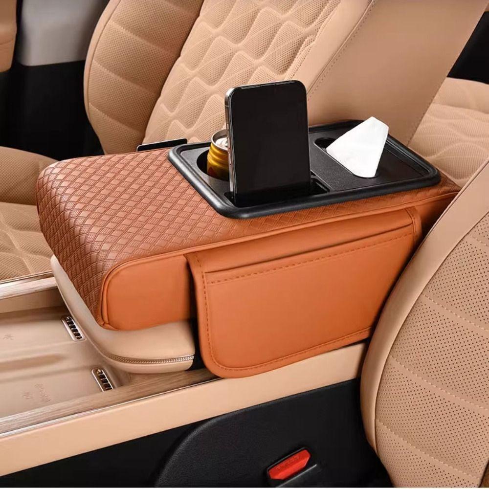 Premium Cushion Car Armrest Storage Box Large-Capacity Organizer Vehicle Organization