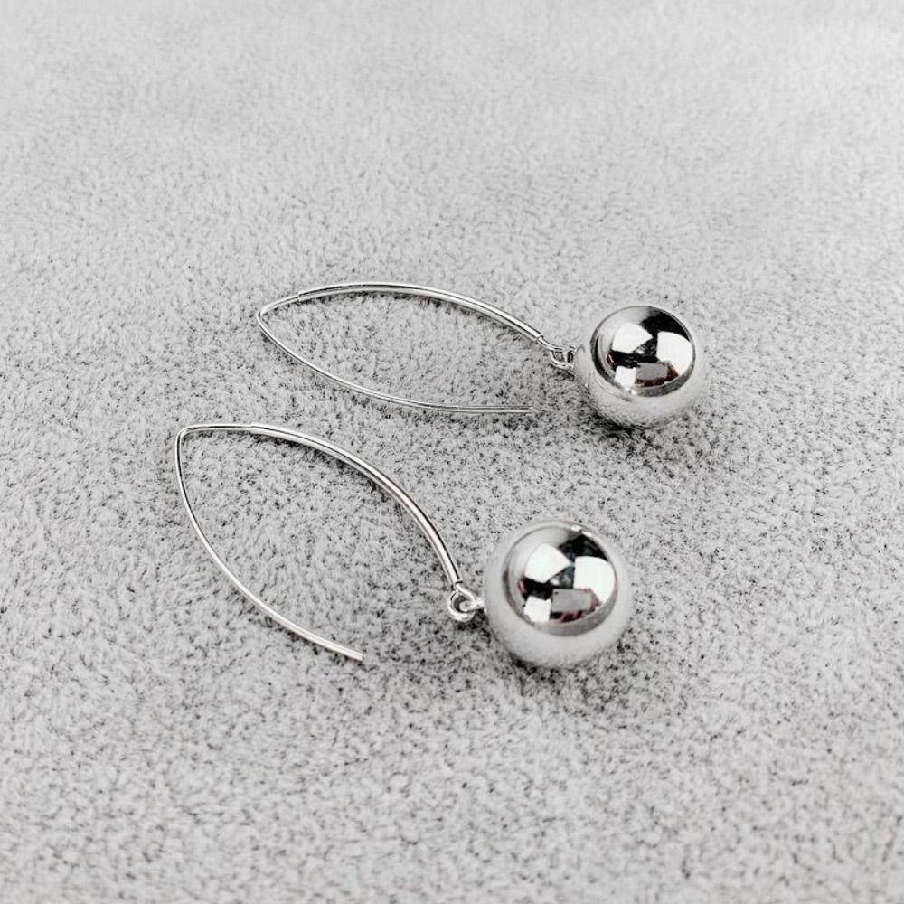 Silver Dangle Earrings for Women Jewelry Accessories Ear Jewelry Gifts Ball Long Earrings Drop