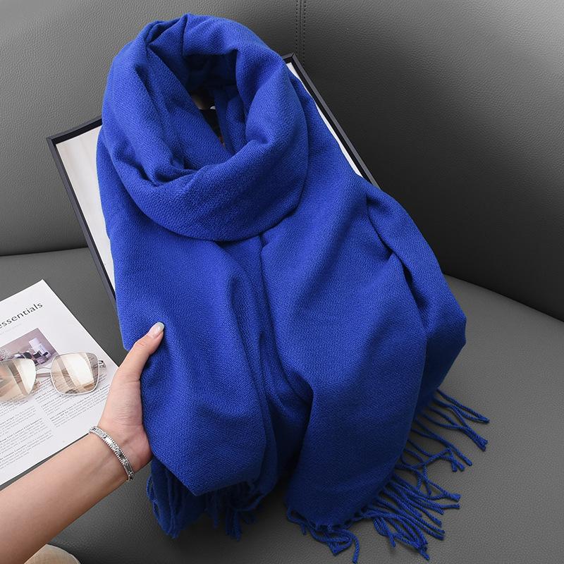 Winter women's red imitation cashmere scarf high sense 2025 will scarf soft temperament versatile warm shawl men