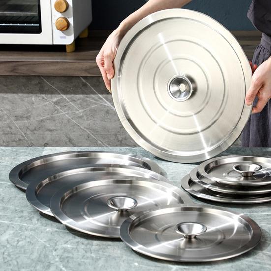 Yousheng Rostfritt Stål Grytlock Universellt Ångtåligt Lock Värmetåligt Knopphandtag Lättlyftande Lock för Burk och Grytor Köksredskap