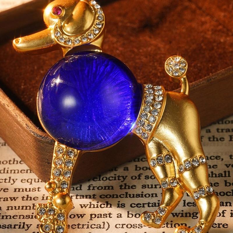 Elegant Poodle Brooch Secure Clasp Portable Alloy Jewelry for Formal Event Daily Wear