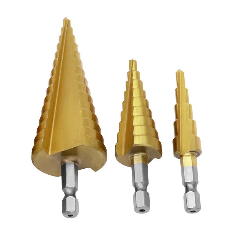 Hex & Triangular Shank Tower Drill Set 4-32, 4-20, 4-12 - Bearing Steel Step Bits