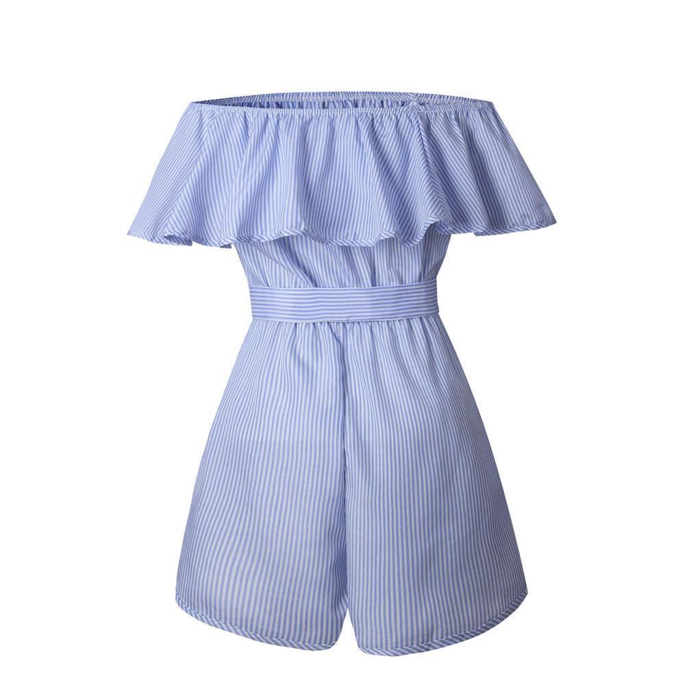 Striped Summer Women Casual Playsuit Stylish Ladies Jumpsuit For Beach Days