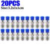 5/50x RG6 Compression Connectors Waterproof F Connector with Blue Insulation Sleeves for Secure Electric Cable Joining Supplies