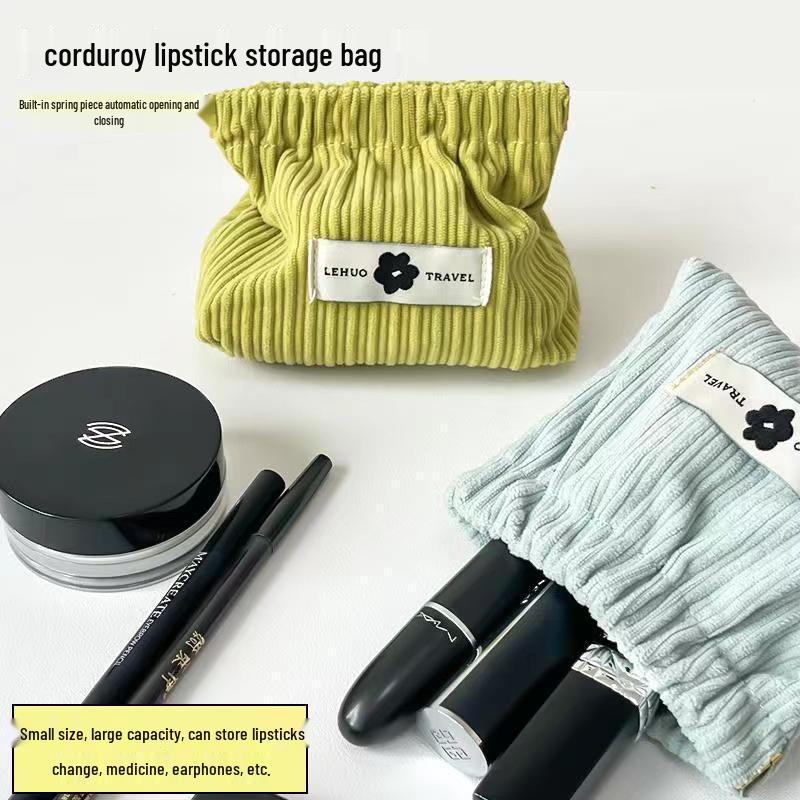 2024 Corduroy Mini Makeup Bag – Coin & Lipstick Portable Storage