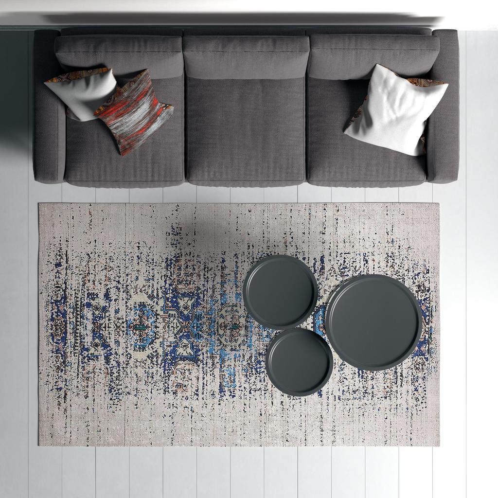 Decorative Cotton Vintage Patterned Woven Carpet ,Modern , Thin , Washable Stain Resistant Trend Woven Floor Room Carpet