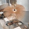 JOYINLED Modern Paper Chandelier Rattan Pendant Lighting 40CM Adjustable Height Hanging Lighting Fixture for Kitchen Hallway