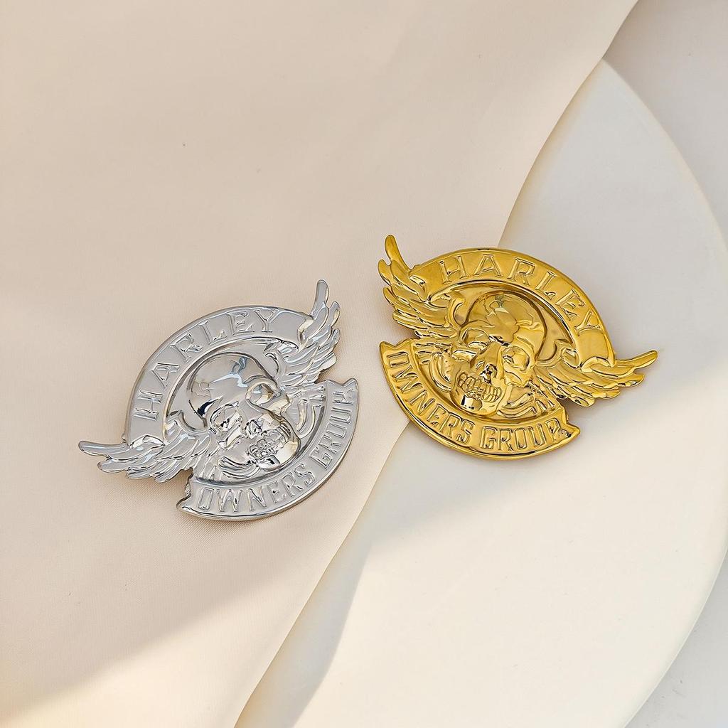 Kreatywna broszka Anioł Słonecznik i Plisowany Orzeł - Pin ze stali nierdzewnej