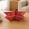 Star-Shaped Storage Basket Tray Red Paper Rope Woven Rustic for Desktop