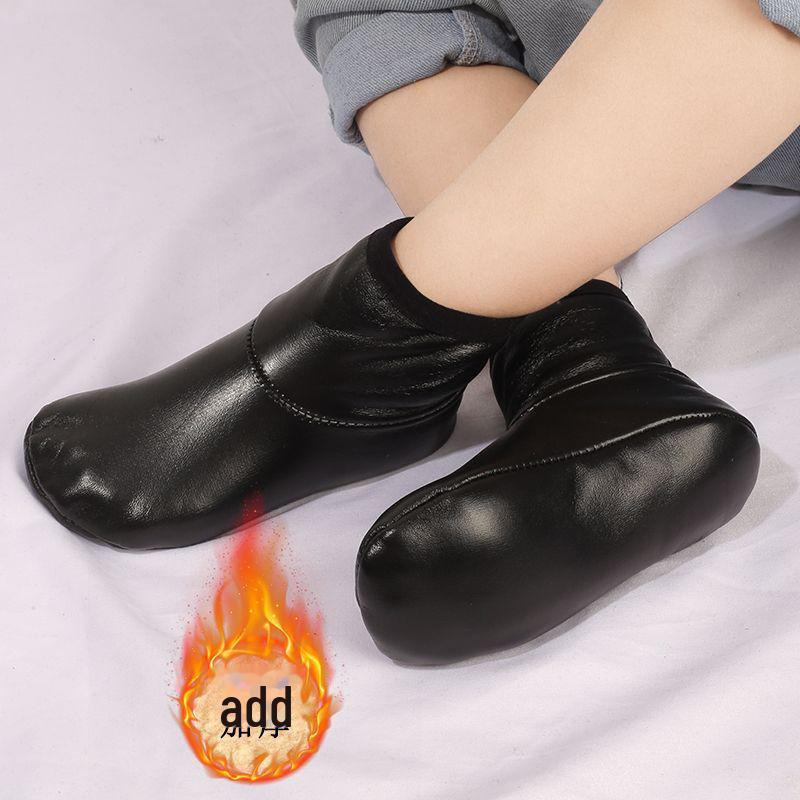 

Мягкие нескользящие кожаные носки для младенцев – утолщенные, водонепроницаемые, для ношения в помещении на весну, осень, зиму leather collar, 5-6 years old