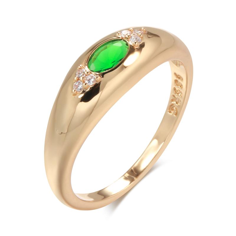 New Emerald Oval Cut Natural Zircon Ring For Women Rose Gold Color Fashion High Quality Daily Fine Wedding Jewelry