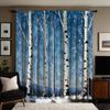2pcs Set HD Large Natural Poplar Decorative Curtain Blue Tie Digital Printed Curtain Home Decoration Style Decoration Living