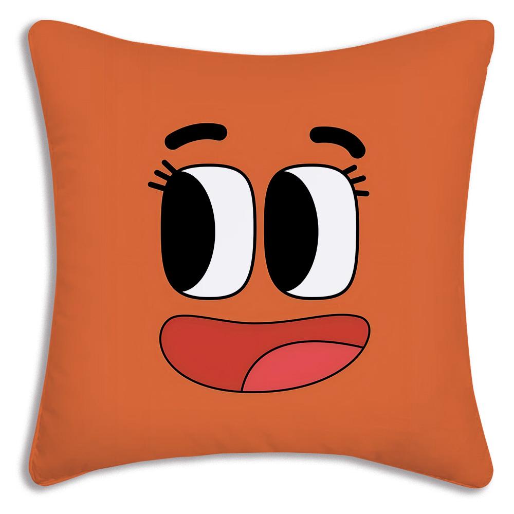 Animation Amazing World Gumball Pillow Covers Cartoon Sofa Decorative Home Double-Sided Printing Short Plush Cute Cushion Cover