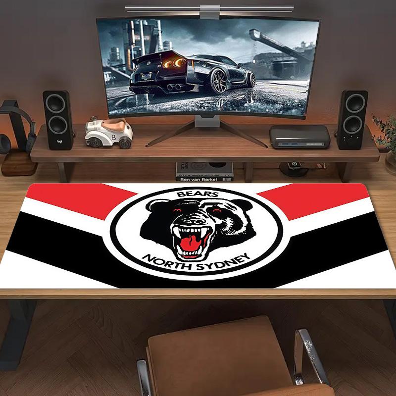 North Sydney Bears Print Cushion Non-slip Laptop Tablet Big Mousepad XXL Mat Mini PC Playmat With Lock Edge