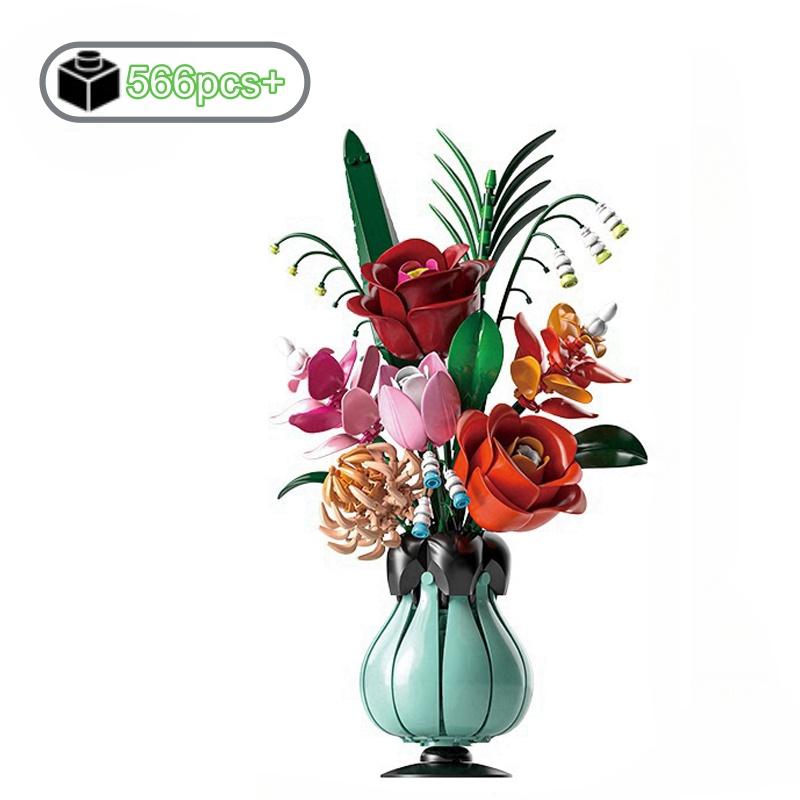 

Creative DIY Rose Building Blocks Flower MOC Assembly Toy Girls Home Decoration Birthday Christmas Gifts Girlfriend Kids S