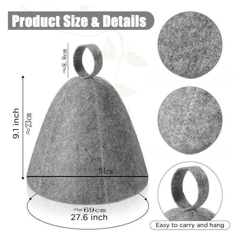Anti Heat Sauna Hat Felt Sauna Hat Protecting Hair Shower Cap Hair Turban Quickly Drying Bathroom Parts