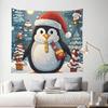 New Cute Penguin Christmas Tapestry Machine Washable Xmas Wall Hanging Decor Funny Holiday Gift Idea